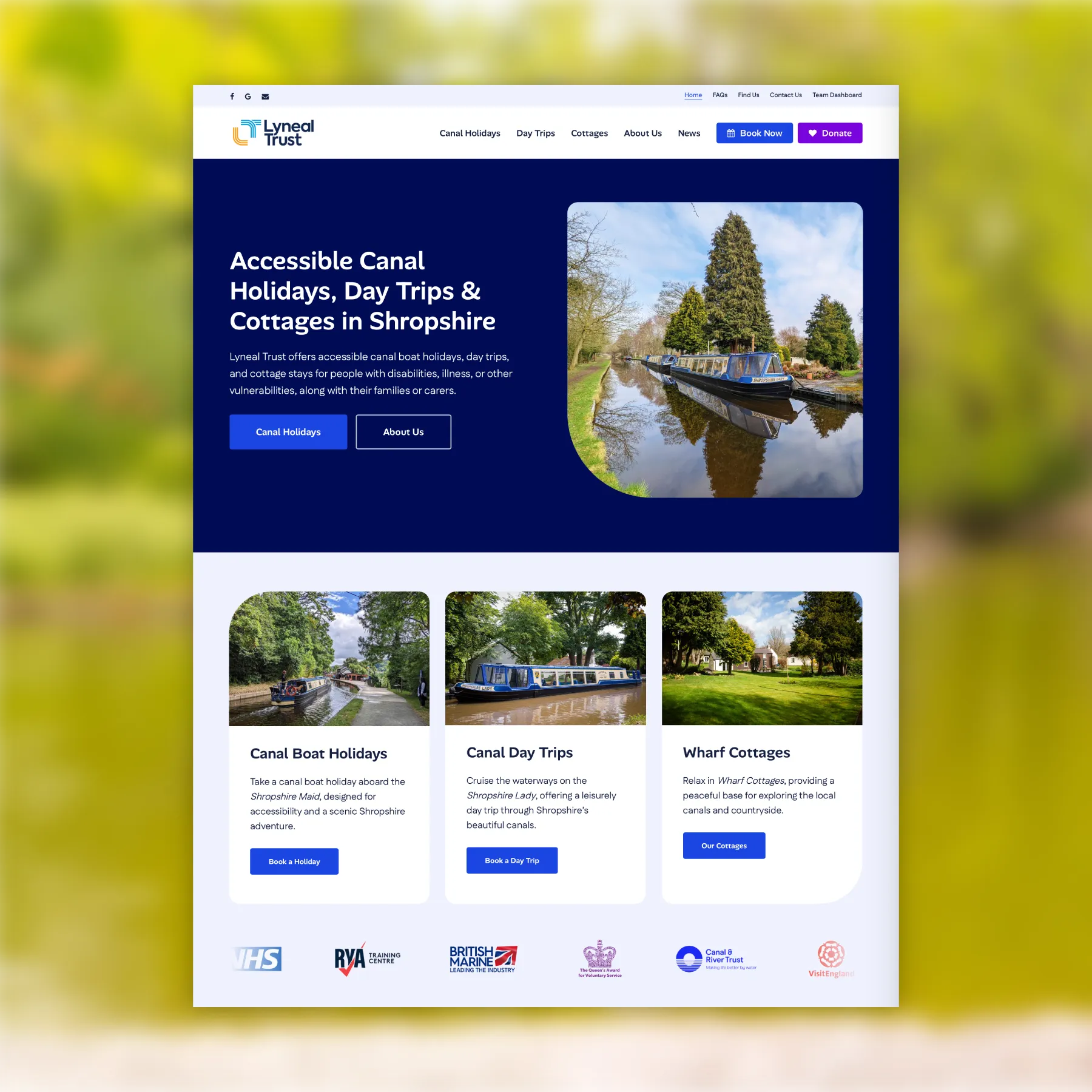 Lyneal Trust homepage screenshot — accessible website design by Studio Payne, Shrewsbury