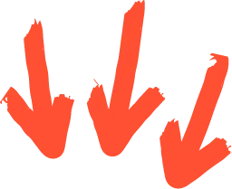 Orange hand-drawn arrows graphic for Studio Payne branding