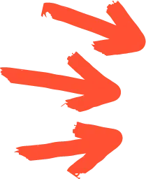 Orange hand-drawn arrows graphic for Studio Payne branding